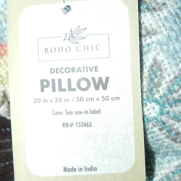 Mosaic Decorative Throw Pillows 20"x20" & Pillow cases Boho Chic  NWT/NEW! - Picture 10 of 14